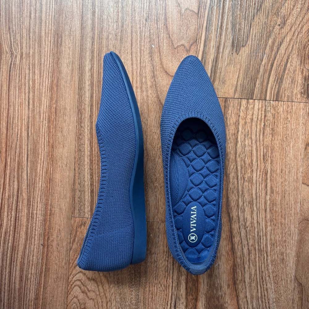 VIVAIA Aria 5 Denim Blue Pointy Toe Flats Size Eu 37 / US 6.5